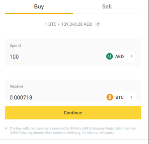 an image showing buy page on binance