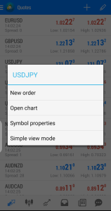 Selecting the new order option